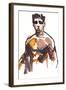 Male, 2022, (mixed media on paper)-Mark Adlington-Framed Giclee Print