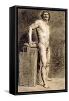 Male Academy Figure, Probably Polonais, Standing, 1821-Eugene Delacroix-Framed Stretched Canvas