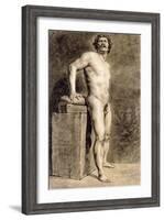 Male Academy Figure, Probably Polonais, Standing, 1821-Eugene Delacroix-Framed Giclee Print