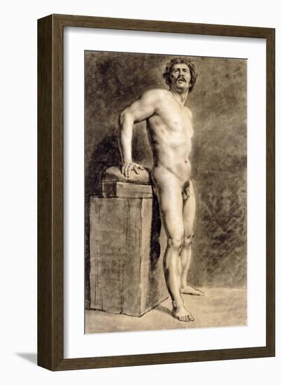 Male Academy Figure, Probably Polonais, Standing, 1821-Eugene Delacroix-Framed Giclee Print