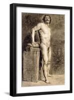 Male Academy Figure, Probably Polonais, Standing, 1821-Eugene Delacroix-Framed Giclee Print