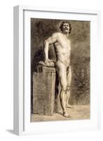 Male Academy Figure, Probably Polonais, Standing, 1821-Eugene Delacroix-Framed Giclee Print