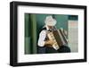 Male accordion player in town center of Sevilla, Andalucia, Southern Spain-null-Framed Photographic Print