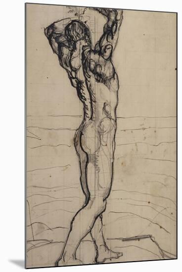 Male Act, Study for the Truth, c.1901-02-Ferdinand Hodler-Mounted Giclee Print