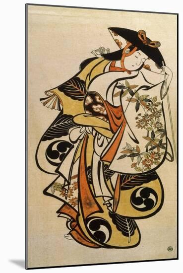 Male Actor Playing a Woman, C1704-C1711-Torii Kiyonobu I-Mounted Giclee Print