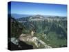 Male Alpine Ibex, View of Sigriswiler Rothorn, Niederhorn, Switzerland-Rolf Nussbaumer-Stretched Canvas