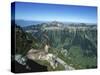 Male Alpine Ibex, View of Sigriswiler Rothorn, Niederhorn, Switzerland-Rolf Nussbaumer-Stretched Canvas