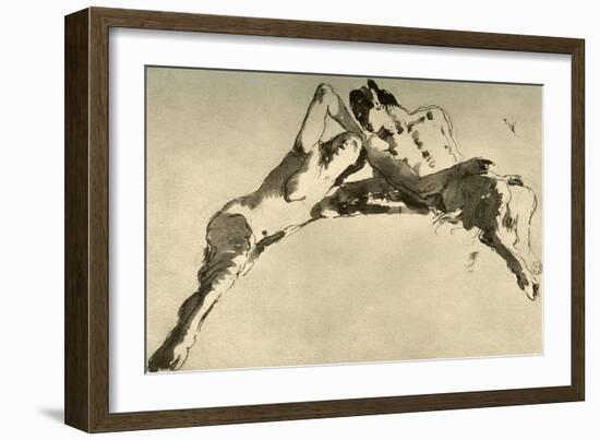 'Male and Female Faun', mid 18th century, (1928)-Giovanni Battista Tiepolo-Framed Giclee Print