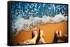 Male and Female Feet are Standing on the Sandy Beach-Nomad Soul-Framed Stretched Canvas