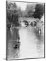 Male and Female Students Punting at Cambridge on the River Cam-Henry Grant-Mounted Photographic Print