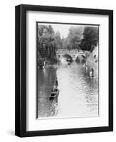 Male and Female Students Punting at Cambridge on the River Cam-Henry Grant-Framed Photographic Print