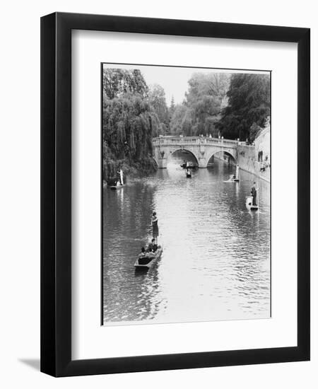 Male and Female Students Punting at Cambridge on the River Cam-Henry Grant-Framed Photographic Print