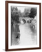 Male and Female Students Punting at Cambridge on the River Cam-Henry Grant-Framed Photographic Print