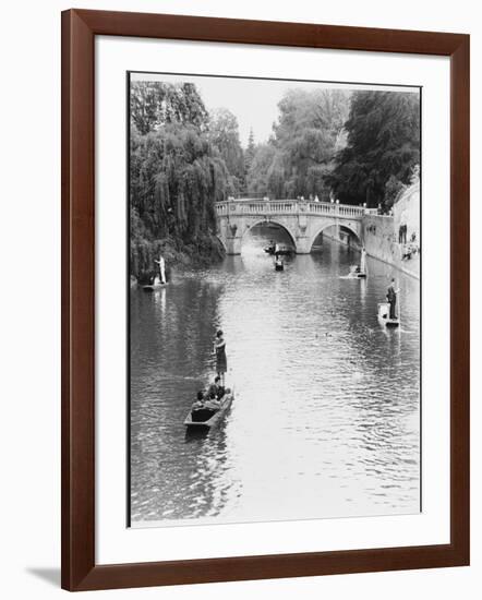 Male and Female Students Punting at Cambridge on the River Cam-Henry Grant-Framed Photographic Print