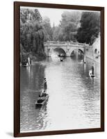 Male and Female Students Punting at Cambridge on the River Cam-Henry Grant-Framed Photographic Print