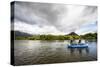 Male Angler and Fly Fishing Guide Float the Rio Grande River in Patagonia, Argentina-Matt Jones-Stretched Canvas