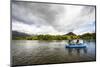 Male Angler and Fly Fishing Guide Float the Rio Grande River in Patagonia, Argentina-Matt Jones-Mounted Photographic Print