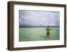 Male Angler and Guide Wade the Flats with Approaching Storm-Matt Jones-Framed Photographic Print