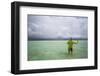 Male Angler and Guide Wade the Flats with Approaching Storm-Matt Jones-Framed Photographic Print