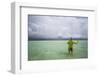 Male Angler and Guide Wade the Flats with Approaching Storm-Matt Jones-Framed Photographic Print