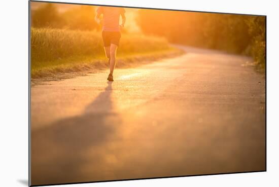 Male Athlete/Runner Running on Road - Jog Workout Well-Being Concept-l i g h t p o e t-Mounted Photographic Print