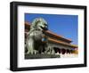 Male Bronze Lion, Gate of Supreme Harmony, Outer Court, Forbidden City, Beijing, China, Asia-Neale Clark-Framed Photographic Print