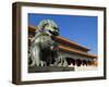 Male Bronze Lion, Gate of Supreme Harmony, Outer Court, Forbidden City, Beijing, China, Asia-Neale Clark-Framed Photographic Print