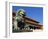 Male Bronze Lion, Gate of Supreme Harmony, Outer Court, Forbidden City, Beijing, China, Asia-Neale Clark-Framed Photographic Print