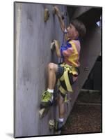 Male Child Wall Climbing Indoors-null-Mounted Photographic Print