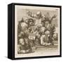 Male Chorus Singing Handels Oratorio Judith-William Hogarth-Framed Stretched Canvas