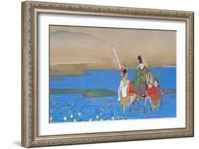 Male courtier on horseback crossing river, c.1839-Sakai Oho-Framed Giclee Print