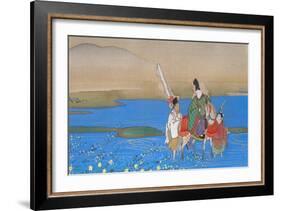 Male courtier on horseback crossing river, c.1839-Sakai Oho-Framed Giclee Print