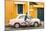 Male Cyclist and Ambassador Car, Pondicherry (Puducherry), Tamil Nadu, India-Peter Adams-Mounted Photographic Print