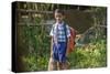 Male Elementary School Student, Backwaters, Kerala, India-Ali Kabas-Stretched Canvas