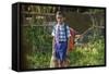 Male Elementary School Student, Backwaters, Kerala, India-Ali Kabas-Framed Stretched Canvas