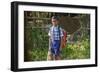 Male Elementary School Student, Backwaters, Kerala, India-Ali Kabas-Framed Photographic Print