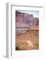 Male Endurance Cyclist Rides Mountain Bike on White Rim Trail in Canyonlands National Park, Utah-Matt Jones-Framed Photographic Print