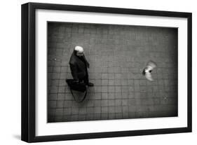 Male Figure and Pidgeon-Sharon Wish-Framed Photographic Print