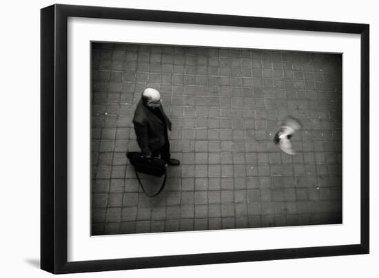 Male Figure and Pidgeon-Sharon Wish-Framed Photographic Print