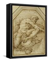 Male Figure, Born Aloft in Clouds by Putti-Parmigianino-Framed Stretched Canvas