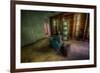 Male Figure in Abandoned Building with Televisions-Nathan Wright-Framed Photographic Print