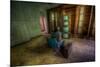 Male Figure in Abandoned Building with Televisions-Nathan Wright-Mounted Photographic Print