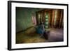 Male Figure in Abandoned Building with Televisions-Nathan Wright-Framed Photographic Print