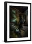 Male Figure in Abandoned Building with Televisions-Nathan Wright-Framed Photographic Print