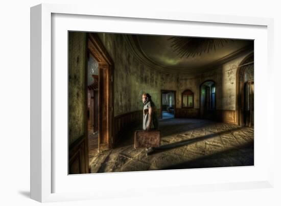 Male Figure in Abandoned Building-Nathan Wright-Framed Photographic Print