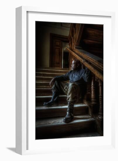 Male Figure in Abandoned Building-Nathan Wright-Framed Photographic Print