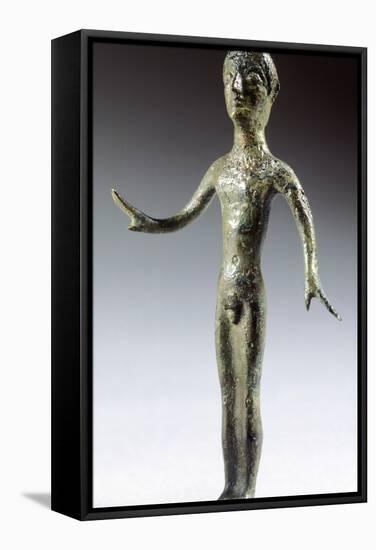 Male Figure Making an Offering, Bronze Figurinette from Brolio-null-Framed Stretched Canvas