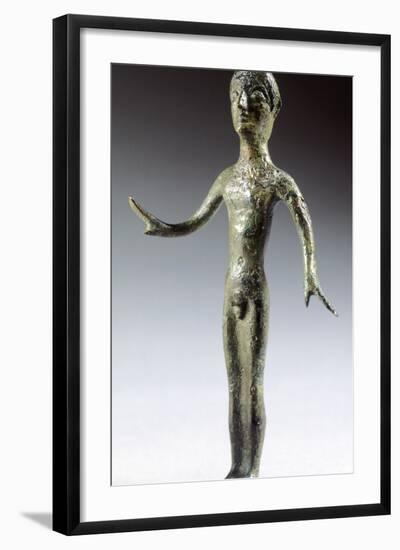 Male Figure Making an Offering, Bronze Figurinette from Brolio-null-Framed Photographic Print