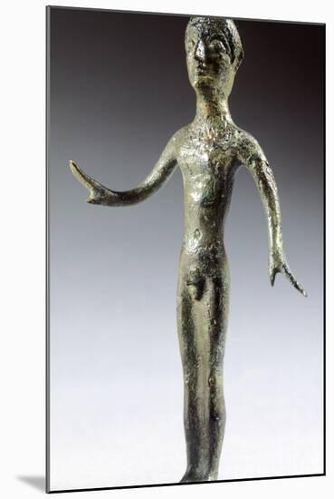 Male Figure Making an Offering, Bronze Figurinette from Brolio-null-Mounted Photographic Print