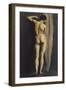 Male Figure Standing by a Pale Brown Curtain, 1898-Augustus Edwin John-Framed Giclee Print